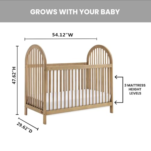 Soho Baby Island Crib, Honey Wood, 3-in-1 - Image 4