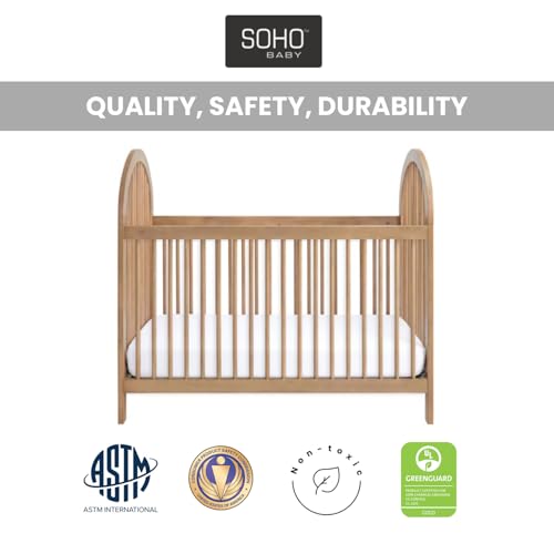 Soho Baby Island Crib, Honey Wood, 3-in-1 - Image 5