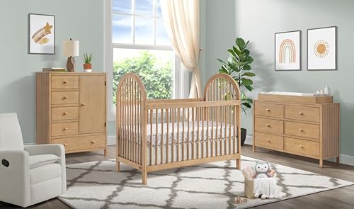 Soho Baby Island Crib, Honey Wood, 3-in-1 - Image 2