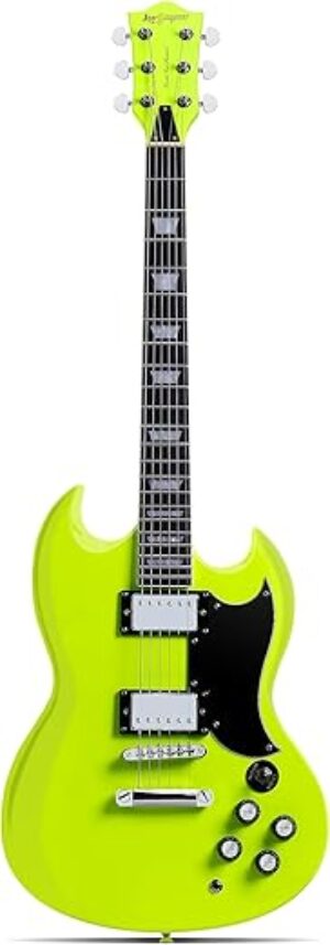 Leo Jaymz Solid Body Electric Guitar, Fluorescent Green
