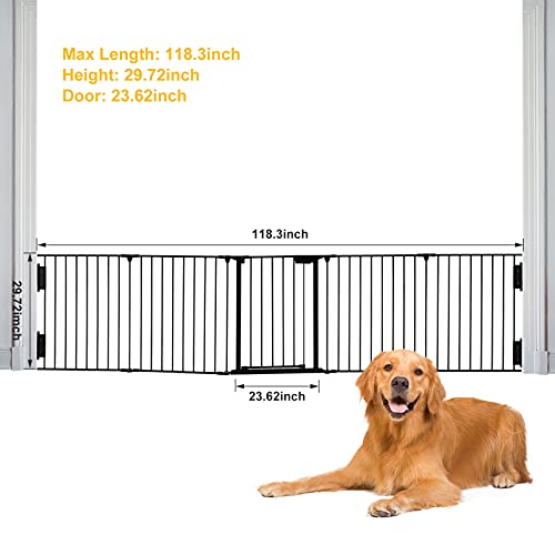 SOSPIRO 118inch Extra Wide Black Baby Gate - Image 4