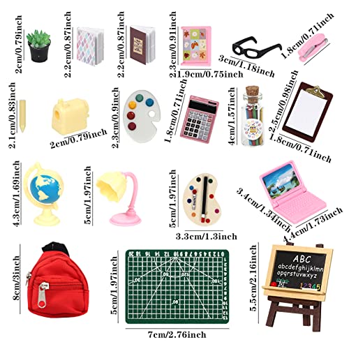 SOTOGO 34 Pieces Doll House School Supplies - Image 2