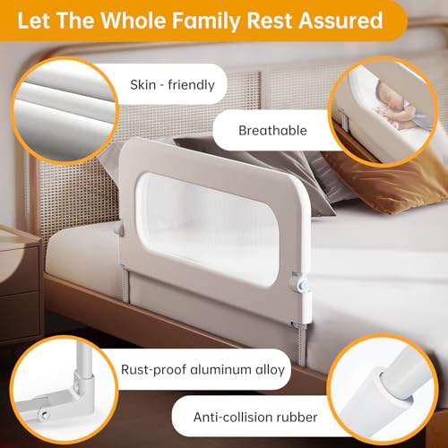strentiki Baby Bed Guard Rail - 32in Adjustable - Image 3