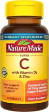 Nature Made Super C With Vitamin D3 And Zinc 60 Tablets