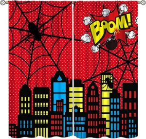 ShiTingYu Super Hero Cityscape Kids Curtains 42×45 Inch