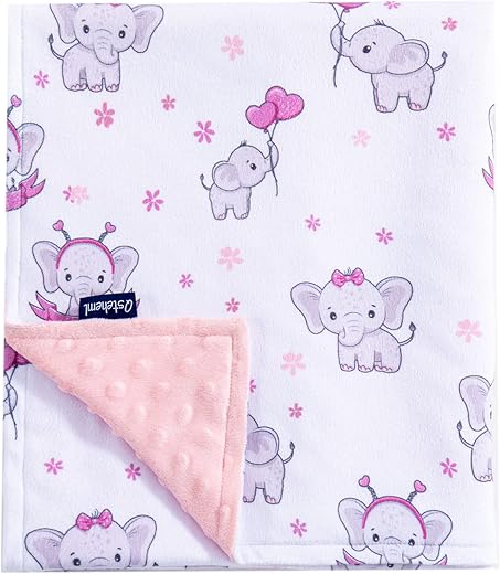 QSTEHEML Super Soft Baby Blanket Elephant 30*40inch