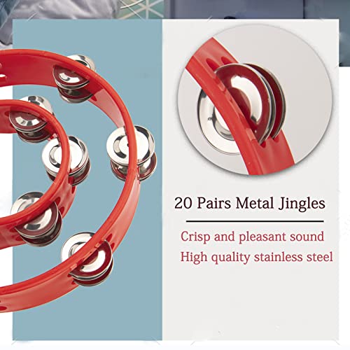 SZLYYDS 4 Pack 9" Tambourines, Double Row - Image 3