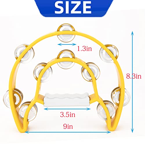 SZLYYDS 4 Pack 9" Tambourines, Double Row - Image 5