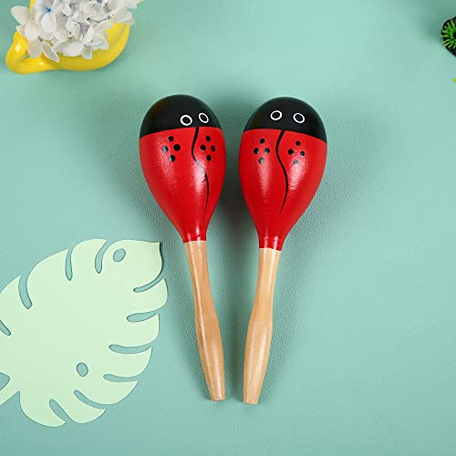 TDOCK Wooden Shaker Musical Percussion Instrument, Red - Image 3