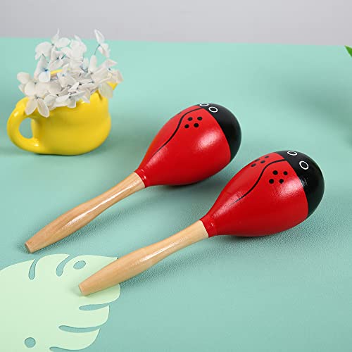 TDOCK Wooden Shaker Musical Percussion Instrument, Red - Image 4