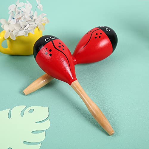 TDOCK Wooden Shaker Musical Percussion Instrument, Red - Image 5