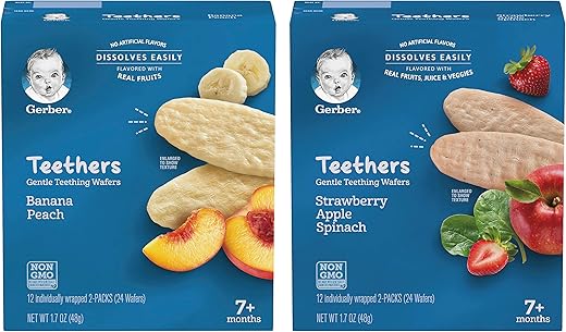 Gerber Teethers VariPk, Banana Peach Strawberry Apple, 2 CT