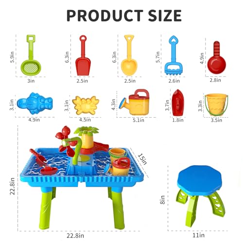 TEMI Sand Water Table Outdoor Toddler Activity - Image 2