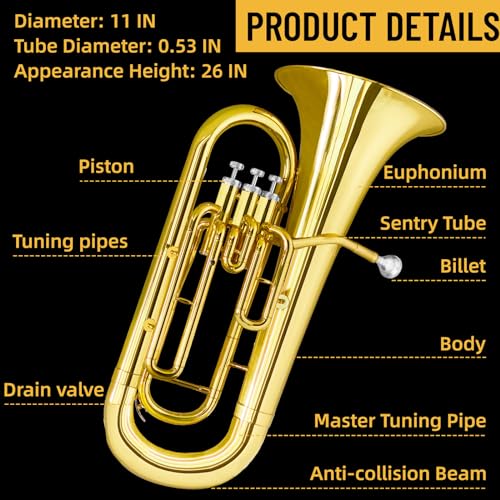 TianChunyue Euphonium Brass Instrument with Case - Image 4