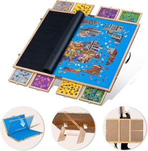 LAVIEVERT Tilting & Foldable Puzzle Board with Drawers