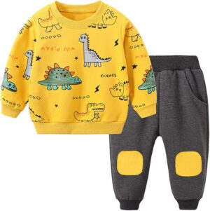 Avidqueen Toddler Boy Dinosaur Printed Clothing Set