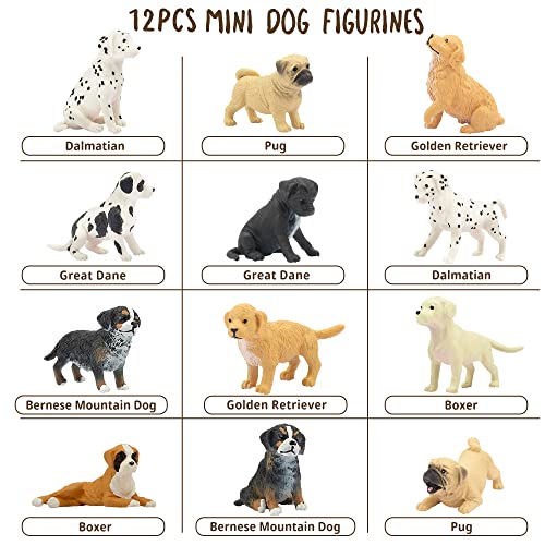 Toymany Mini Dog Figurines Playset, Realistic Detailed 12PCS - Image 4