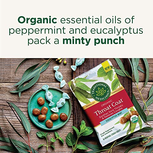 Traditional Medicinals Throat Coat Eucalyptus Mint Cough Drops, 16ct - Image 3