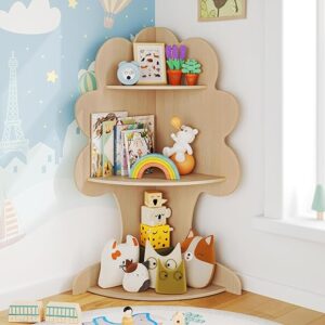 Curipeer Tree Kids Corner Bookshelf, Wooden Organizer