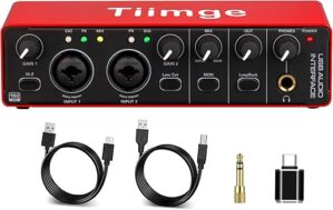 Tiimge USB Audio Interface with 48V Phantom Power