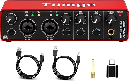 Tiimge USB Audio Interface with 48V Phantom Power