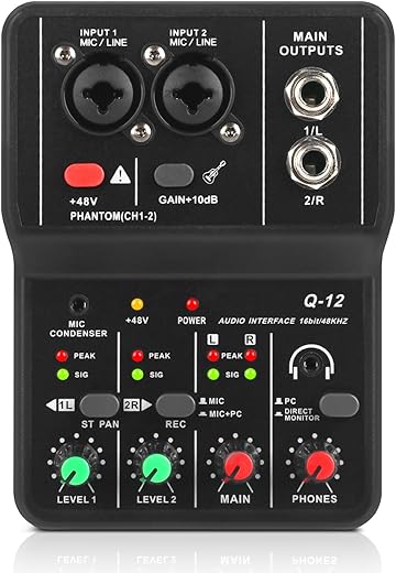 XTUGA USB Audio Interface XLR With Microphone Jack