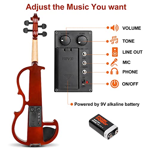 Vangoa 3/4 Silent Electric Violin Kit, Red - Image 3