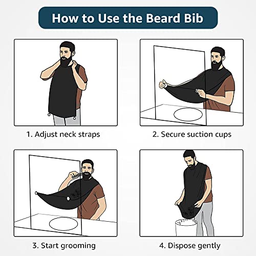 VUELANE Beard Hair Catcher Bib - Black - Image 5