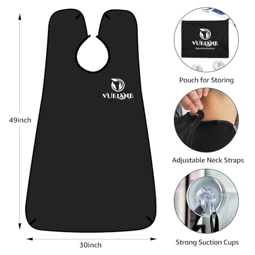 VUELANE Beard Hair Catcher Bib - Black - Image 2