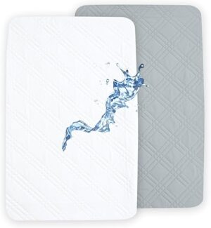 david's kids Waterproof Mini Crib Mattress Protector 2 Pack