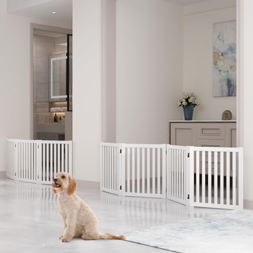 WELLAND Freestanding Pet Gate, 4 Panel, Foldable Indoor Fence - Image 5