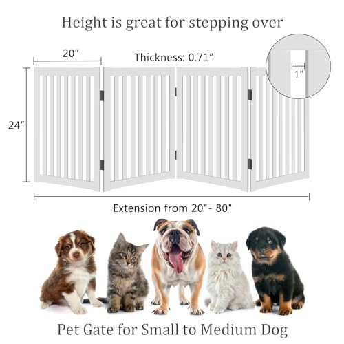 WELLAND Freestanding Pet Gate, 4 Panel, Foldable Indoor Fence - Image 2