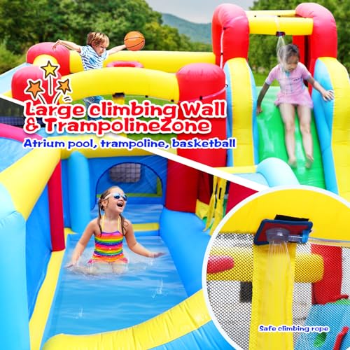 WELLFUNTIME Inflatable Water Slide Park with Blower - Image 4