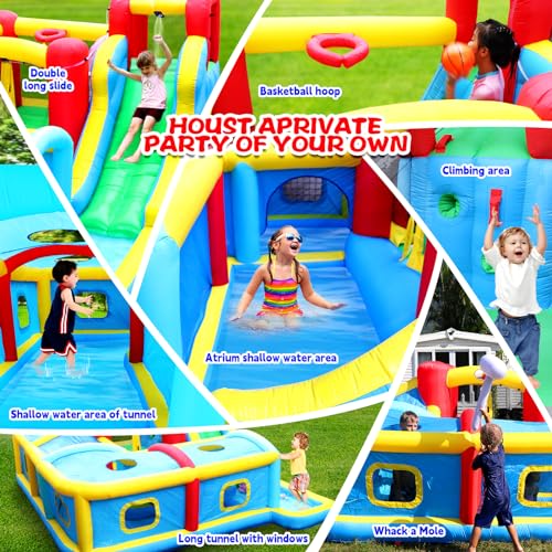 WELLFUNTIME Inflatable Water Slide Park with Blower - Image 5