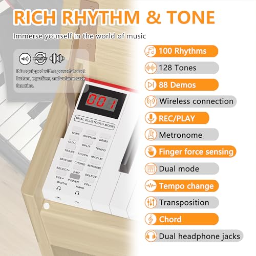 WENCAI 88 Key Electric Piano Weighted Keyboard - Image 3
