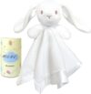 MOVEPAI White Bunny Baby Lovey Blanket