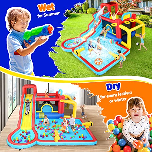 Whubefy Inflatable Water Slide Bounce Castle Bouncy House - Image 3