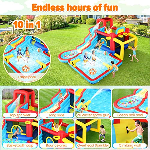 Whubefy Inflatable Water Slide Bounce Castle Bouncy House - Image 2