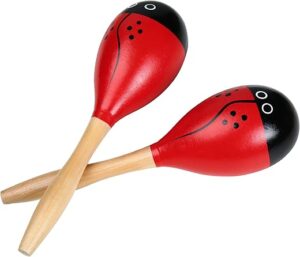 TDOCK Wooden Shaker Musical Percussion Instrument, Red