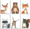 CHNLML Woodland Animals Nursery Canvas Wall Art