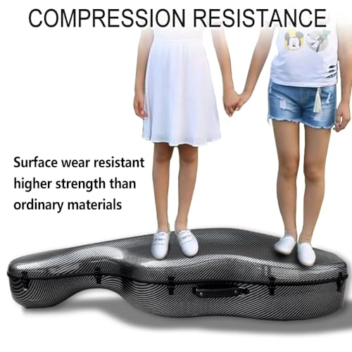 WUQIMUSC Composite Carbon Fiber Cello Case, 4/4 Size, Black - Image 4