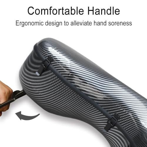 WUQIMUSC Composite Carbon Fiber Cello Case, 4/4 Size, Black - Image 5