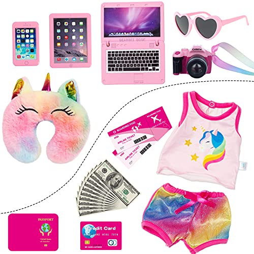 XFEYUE 23 Pcs Doll Travel Gear Play Set - Image 3