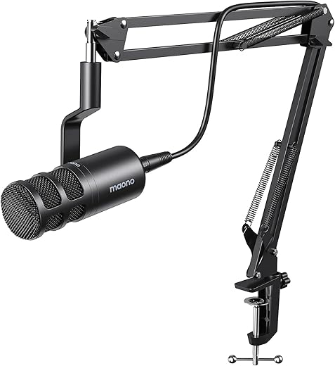 MAONO XLR Podcast Dynamic Microphone With Boom Arm