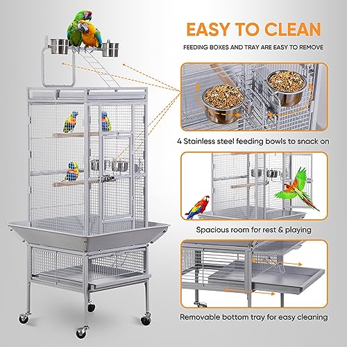 ZENY Large Parrot Cockatiel Bird Cage, 61-Inch - Image 5