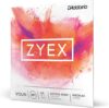 D’Addario Zyex Violin String Set, Aluminum D, Medium