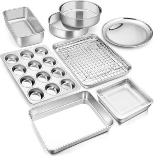 E-far 10-Piece Stainless Steel Bakeware Set