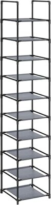 SONGMICS 10 Tier Shoe Rack, Grey ULSR110G01