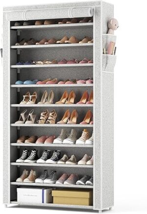 ROJASOP 10 Tier Stackable Shoe Rack Organizer