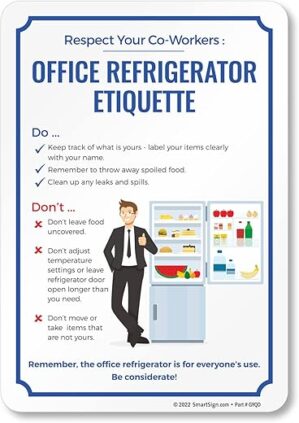 SmartSign 10 x 7 Inch Office Refrigerator Etiquette Sign